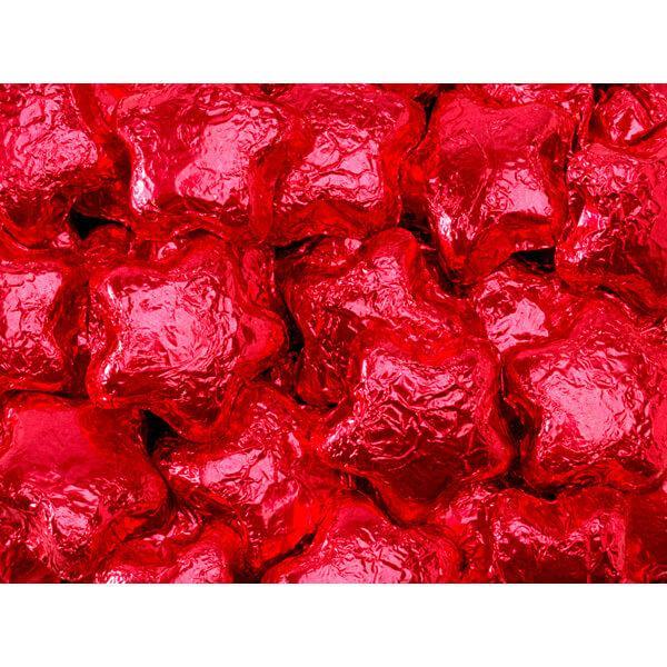 Madelaine Foiled Milk Chocolate Stars - Red: 5LB Bag - Candy Warehouse