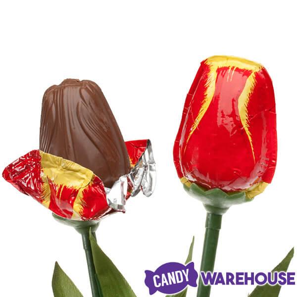 Madelaine Foiled Milk Chocolate Tulips Candy: 6-Piece Bouquet - Candy Warehouse