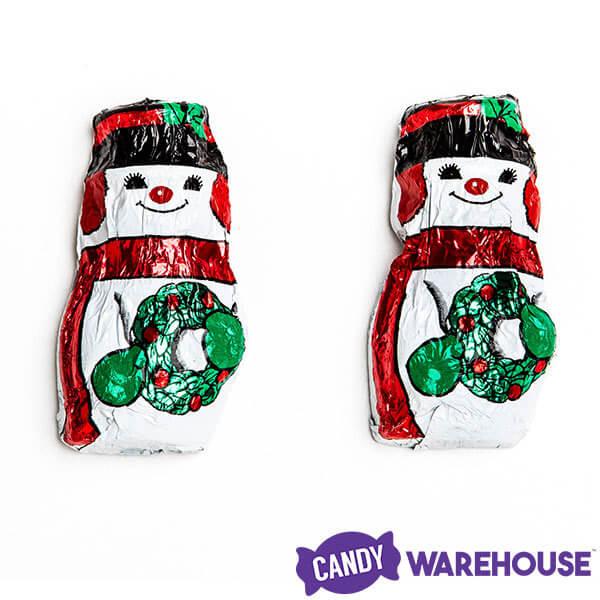 Madelaine Foiled Mini Milk Chocolate Snowmen: 5LB Bag - Candy Warehouse