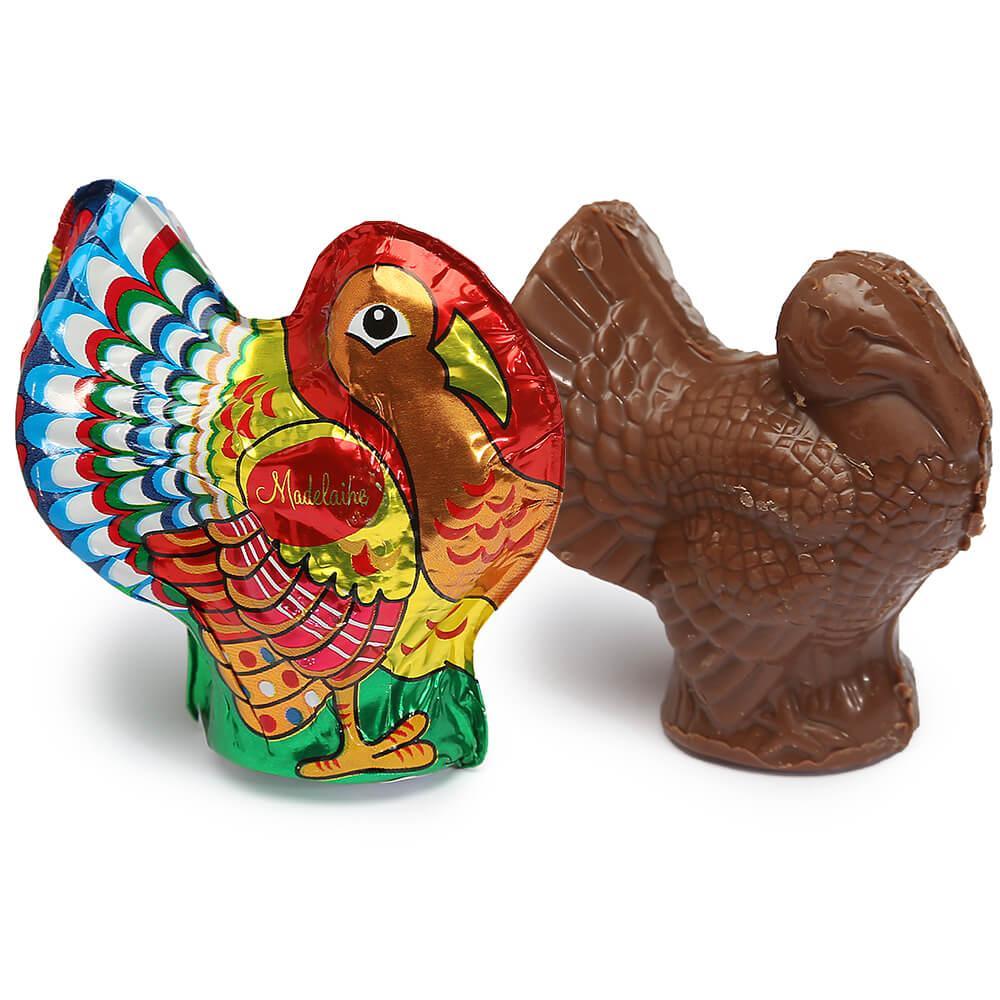 Madelaine Foiled Semi-Solid 1-Ounce Milk Chocolate Turkeys: 20-Piece Display - Candy Warehouse