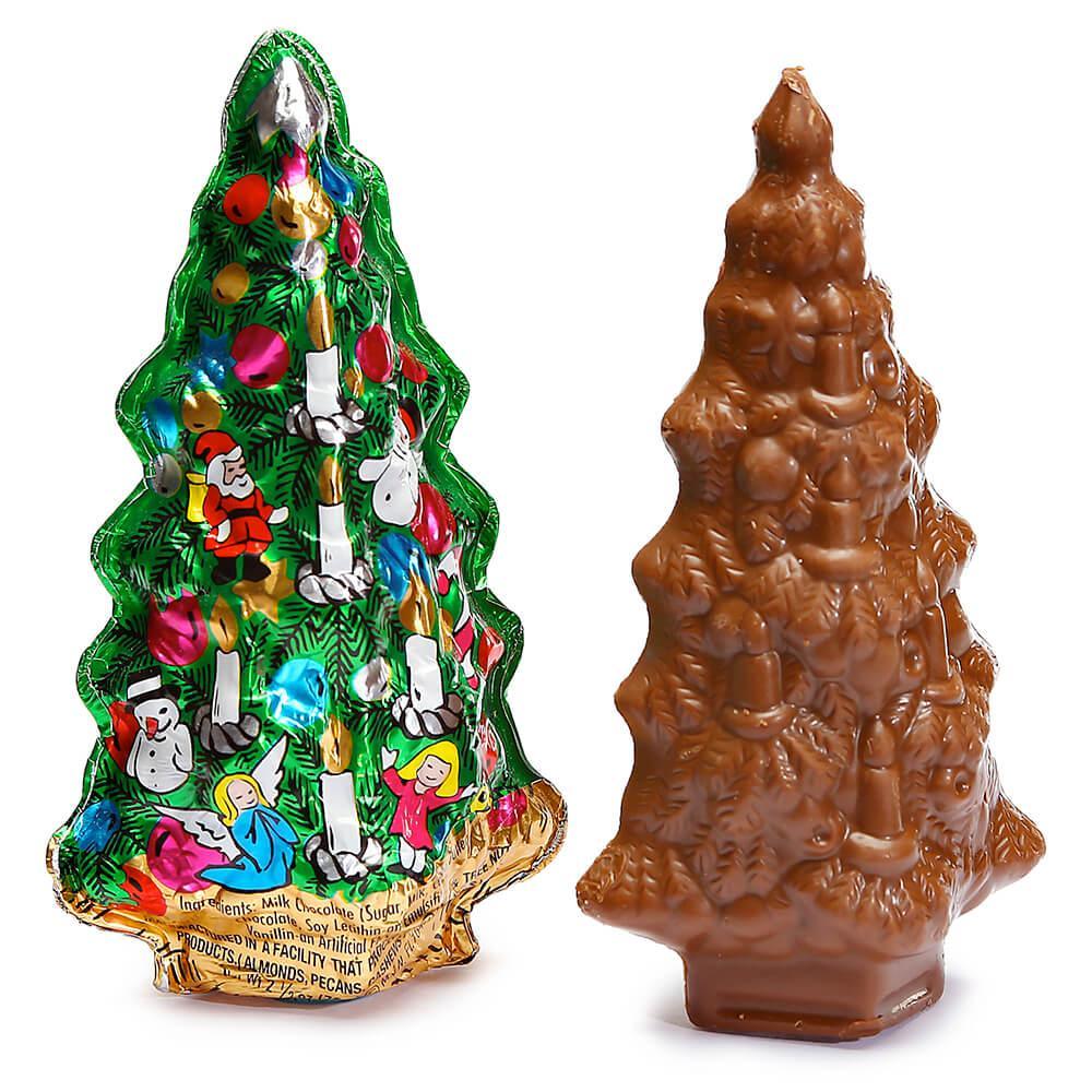 Madelaine Foiled Semi-Solid Milk Chocolate Christmas Trees: 12-Piece Display