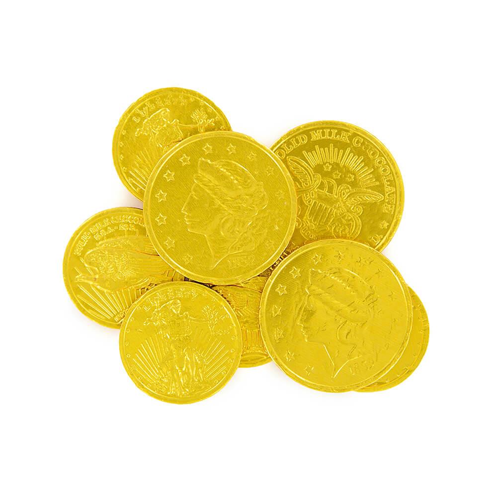 Madelaine Gold Foiled Milk Chocolate Coins - Assorted: 5LB Bag - Candy Warehouse