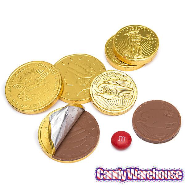 Madelaine Gold Foiled Milk Chocolate Coins - Assorted: 5LB Bag - Candy Warehouse