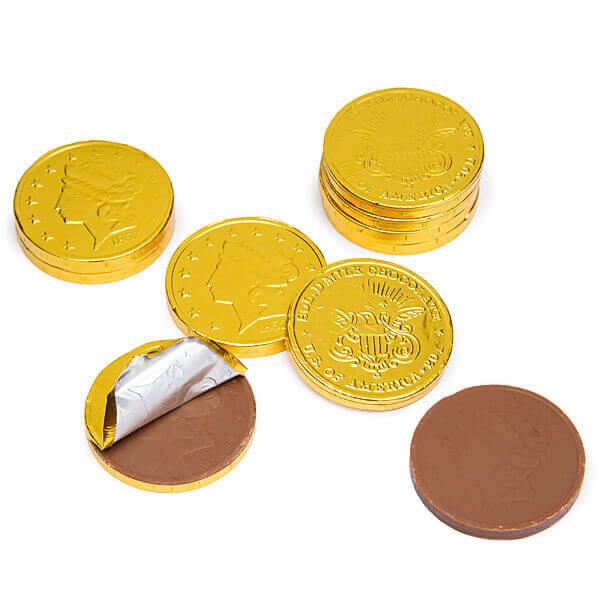 Madelaine Gold Foiled Milk Chocolate Coins - Large: 5LB Bag - Candy Warehouse