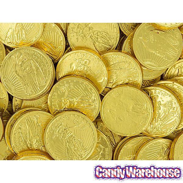 Madelaine Gold Foiled Milk Chocolate Coins - Medium: 5LB Bag - Candy Warehouse