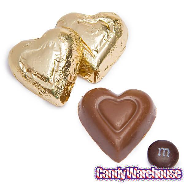 Madelaine Gold Foiled Milk Chocolate Hearts: 5LB Bag - Candy Warehouse