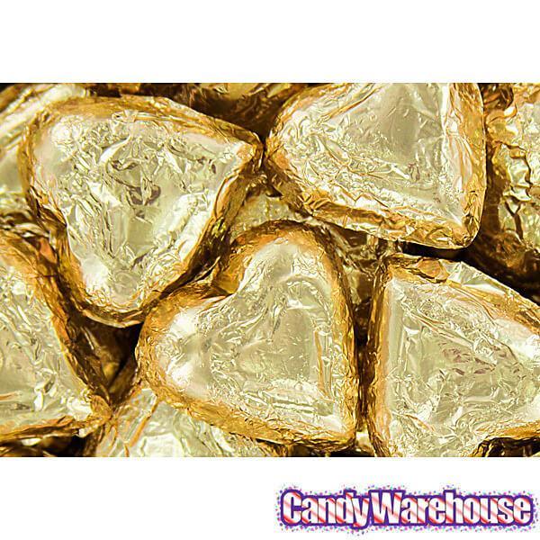 Madelaine Gold Foiled Milk Chocolate Hearts: 5LB Bag - Candy Warehouse