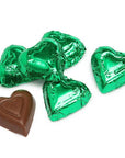 Madelaine Green Foiled Milk Chocolate Hearts: 5LB Bag - Candy Warehouse