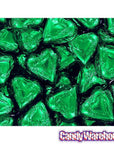 Madelaine Green Foiled Milk Chocolate Hearts: 5LB Bag - Candy Warehouse