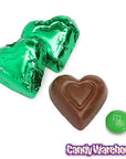 Madelaine Green Foiled Milk Chocolate Hearts: 5LB Bag - Candy Warehouse