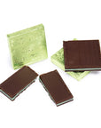 Madelaine Light Green Foiled Mint Truffle Dark Chocolate Squares: 5LB Box