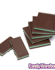 Madelaine Light Green Foiled Mint Truffle Dark Chocolate Squares: 5LB Box