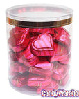 Madelaine Pink and Red Foiled Caramel Filled Chocolate Hearts: 40-Piece Tub - Candy Warehouse