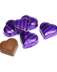 Madelaine Purple Foiled Peanut Butter Filled Chocolate Hearts: 40-Piece Tub - Candy Warehouse