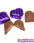 Madelaine Purple Foiled Peanut Butter Filled Chocolate Hearts: 40-Piece Tub - Candy Warehouse