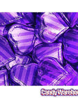 Madelaine Purple Foiled Peanut Butter Filled Chocolate Hearts: 40-Piece Tub - Candy Warehouse