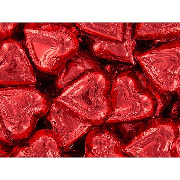 Madelaine Red Foiled Milk Chocolate Hearts: 5LB Box - Candy Warehouse