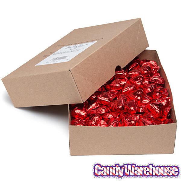 Madelaine Red Foiled Milk Chocolate Hearts: 5LB Box - Candy Warehouse