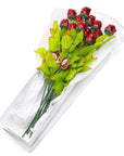 Madelaine Red Foiled Milk Chocolate Roses Bouquet: 12-Piece Florist Box - Candy Warehouse