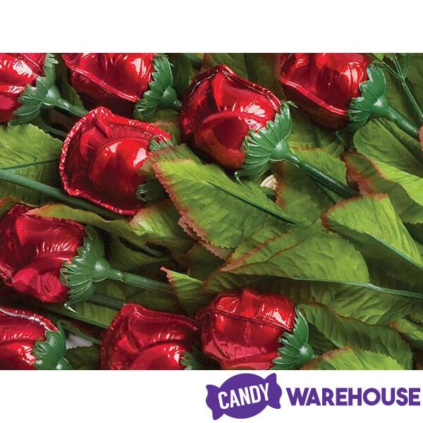 Madelaine Red Foiled Milk Chocolate Roses Bouquet: 12-Piece Florist Box - Candy Warehouse