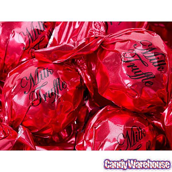 Madelaine Red Foiled Milk Chocolate Truffles: 30-Piece Tub - Candy Warehouse