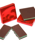 Madelaine Red Foiled Mint Dark Chocolate Squares: 5LB Box