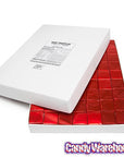 Madelaine Red Foiled Mint Dark Chocolate Squares: 5LB Box