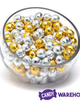 Madelaine Silver & Gold Foiled Milk Chocolate Balls: 5LB Bag - Candy Warehouse