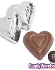 Madelaine Silver Foiled Milk Chocolate Hearts: 5LB Bag - Candy Warehouse