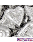 Madelaine Silver Foiled Milk Chocolate Hearts: 5LB Bag - Candy Warehouse