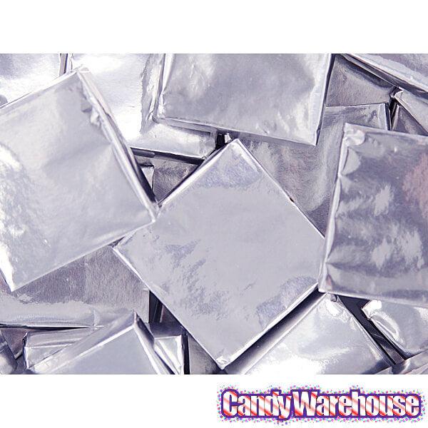 Madelaine Silver Foiled Mint Truffle Dark Chocolate Squares: 5LB Box - Candy Warehouse