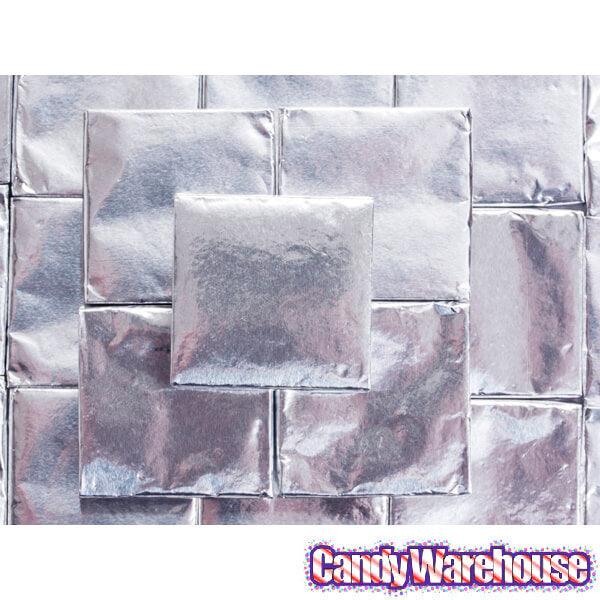 Madelaine Silver Foiled Mint Truffle Dark Chocolate Squares: 5LB Box - Candy Warehouse