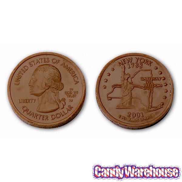 Madelaine Silver State Quarters Foiled Milk Chocolate Coins: 5LB Bag - Candy Warehouse