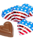 Madelaine USA Flag Foiled Milk Chocolate Hearts: 5LB Box