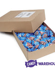 Madelaine USA Flag Foiled Milk Chocolate Hearts: 5LB Box