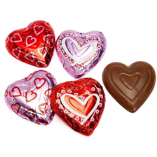 Madelaine Valentine Foiled Large Milk Chocolate Hearts: 60-Piece Box - Candy Warehouse