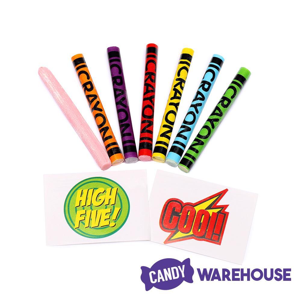 Magic Colors Bubble Gum Crayons Packs: 24-Piece Box - Candy Warehouse