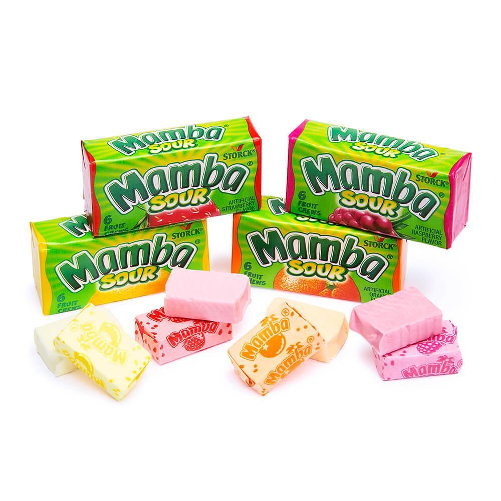 Mamba Fruit Chews Candy 6-Packs - Sour: 48-Piece Box - Candy Warehouse