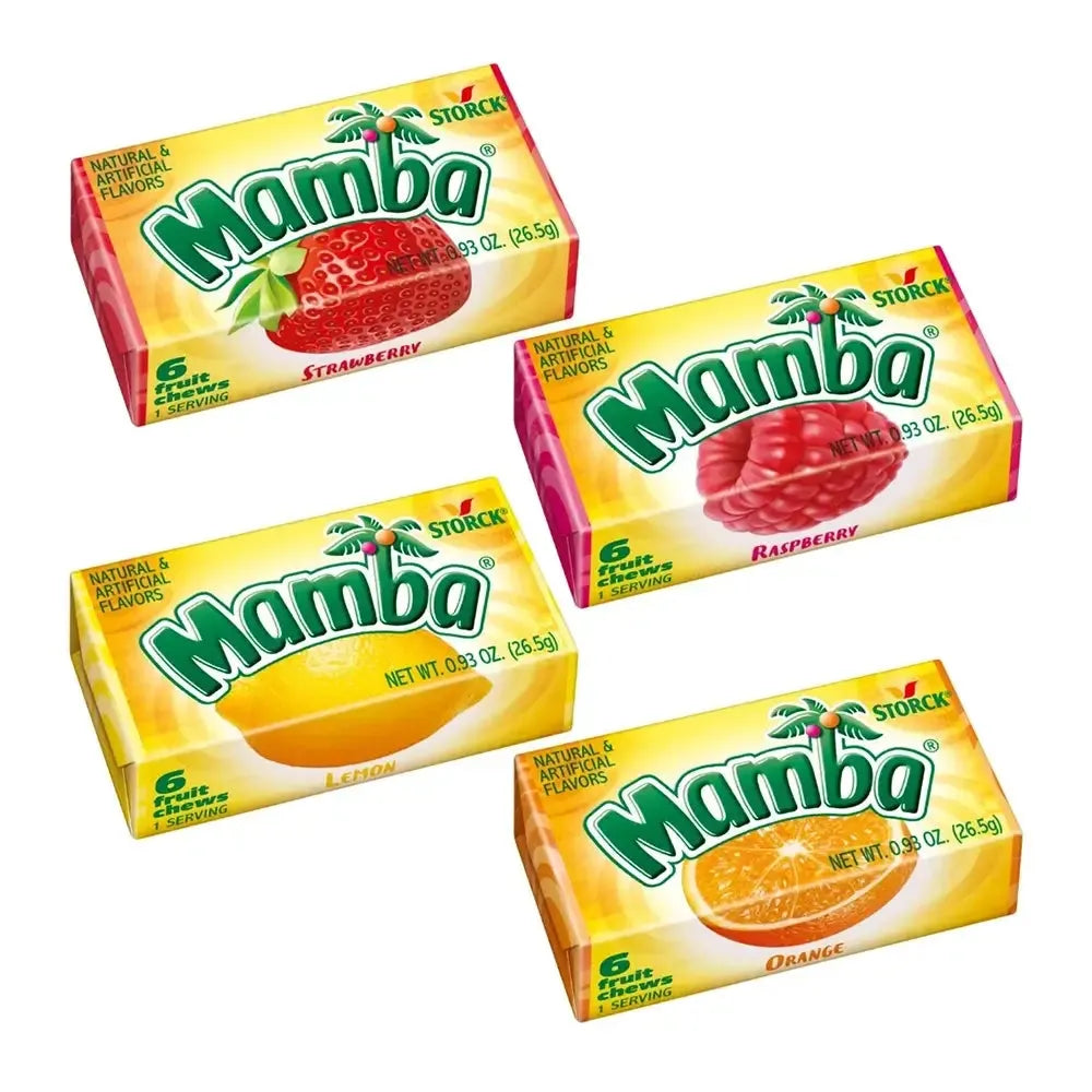 Mamba Fruit Chews Candy Bars - Original: 24-Piece Box - Candy Warehouse