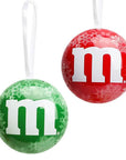 M&M's Candy Filled Tin Christmas Ornaments: 12-Piece Display - Candy Warehouse