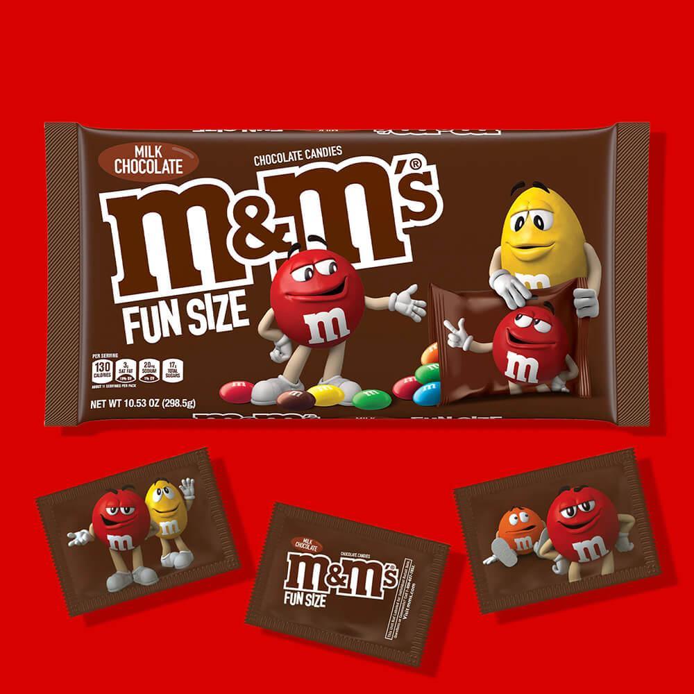 M&M's Candy Fun Size Packs - Milk Chocolate: 20-Piece Bag - Candy Warehouse