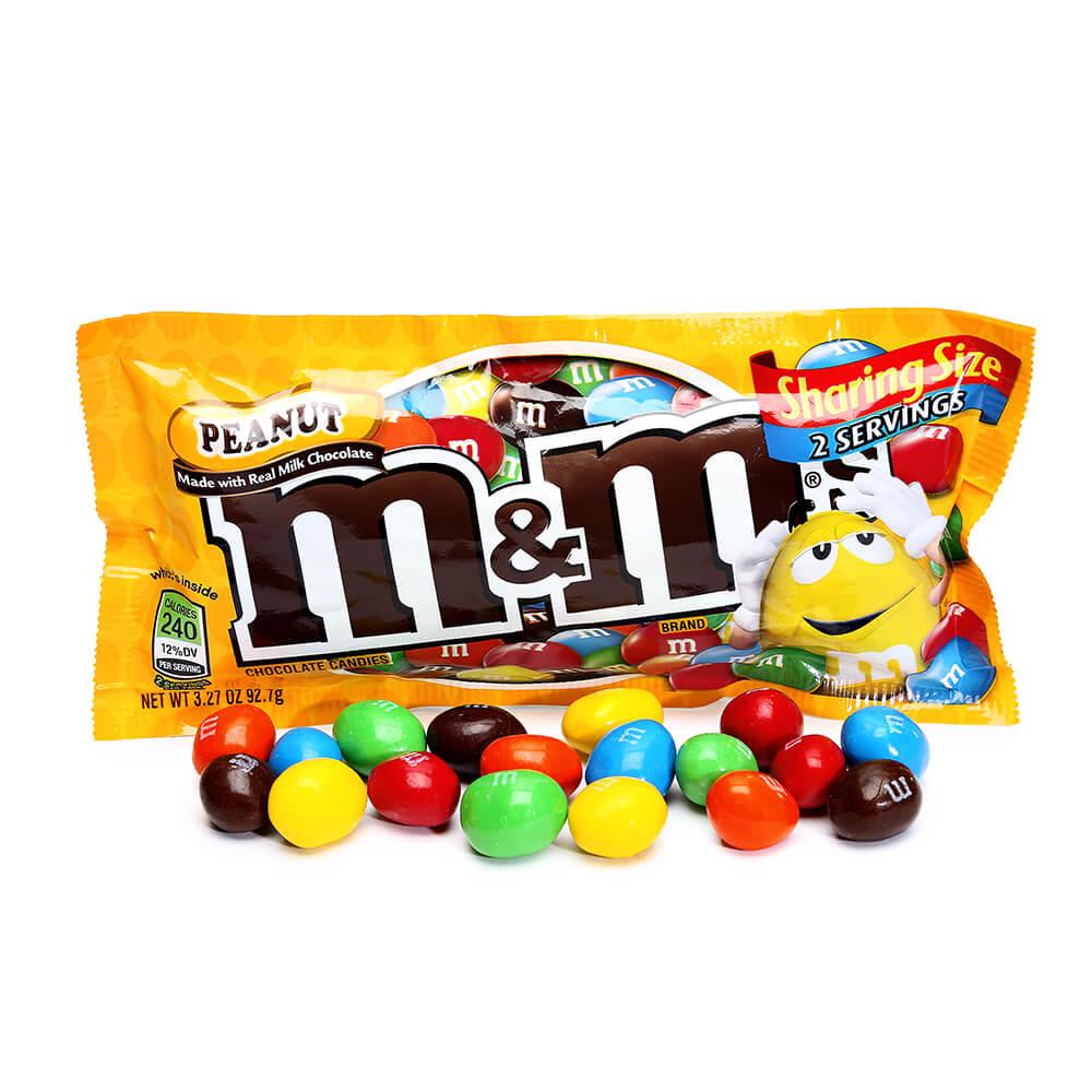 M&M's Candy King Size Packs - Peanut: 24-Piece Box - Candy Warehouse