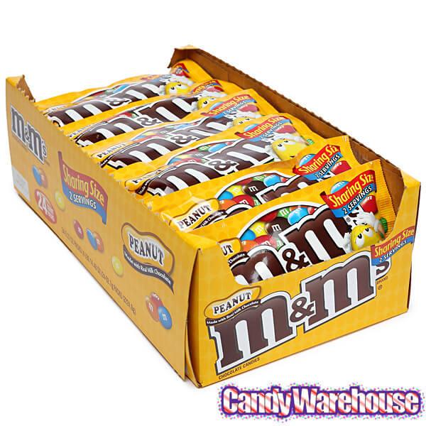 M&amp;M&#39;s Candy King Size Packs - Peanut: 24-Piece Box - Candy Warehouse