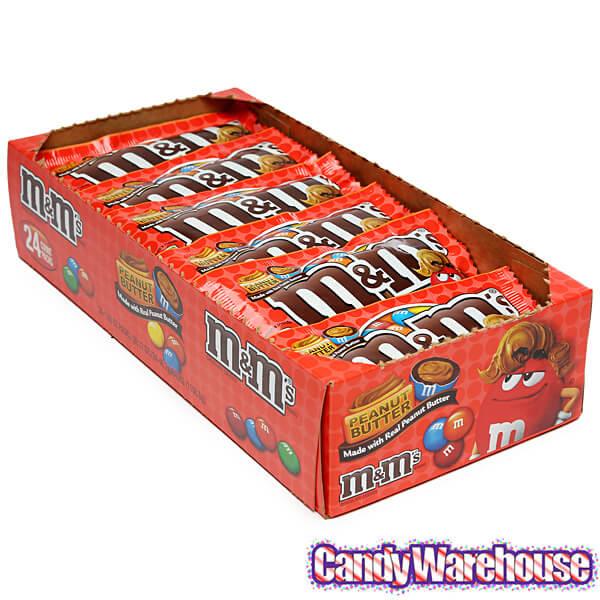 M&M's Candy Packs - Peanut Butter: 24-Piece Box - Candy Warehouse