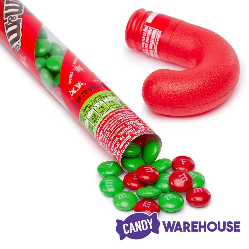 M&amp;M&#39;s Filled Holiday Candy Cane - Candy Warehouse