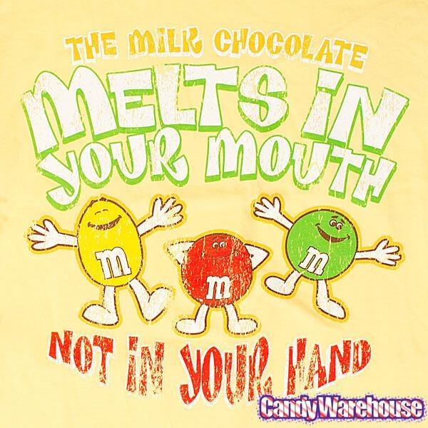 M&amp;M&#39;s Melts in Your Mouth Distressed T-Shirt - Youth - XLarge - Candy Warehouse