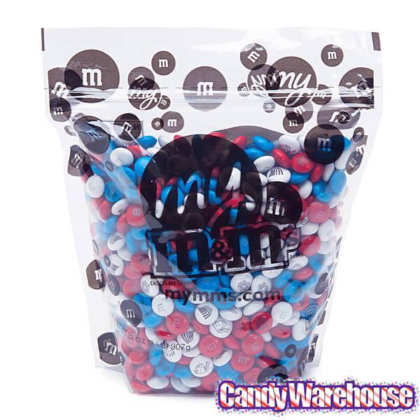 M&M's Milk Chocolate Candy - USA Freedom: 2LB Bag - Candy Warehouse