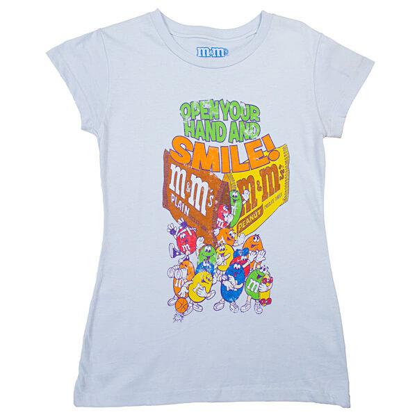 M&M's Open Your Hand and Smile Distressed T-Shirt - Youth - Medium - Candy Warehouse