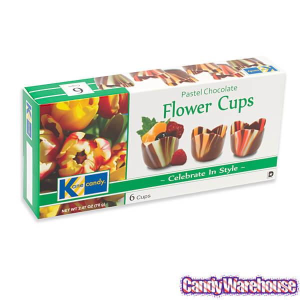 Marbled Chocolate Flower Cups: 6-Piece Box - Candy Warehouse