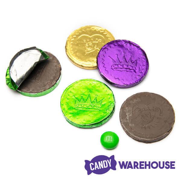 Mardi Gras Chocolate Coins Candy: 60-Piece Bag - Candy Warehouse